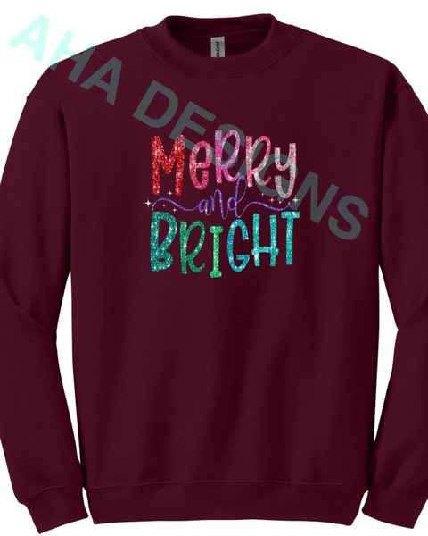 Monroe Primary Merry & Bright Crewneck Sweatshirt - Ordering Ends 11/25 Unisex Small / Maroon
