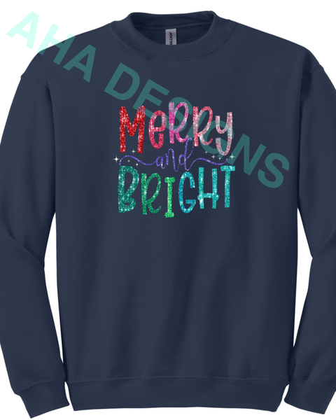 Monroe Primary Merry & Bright Crewneck Sweatshirt - Ordering Ends 11/25 Unisex Small / Navy