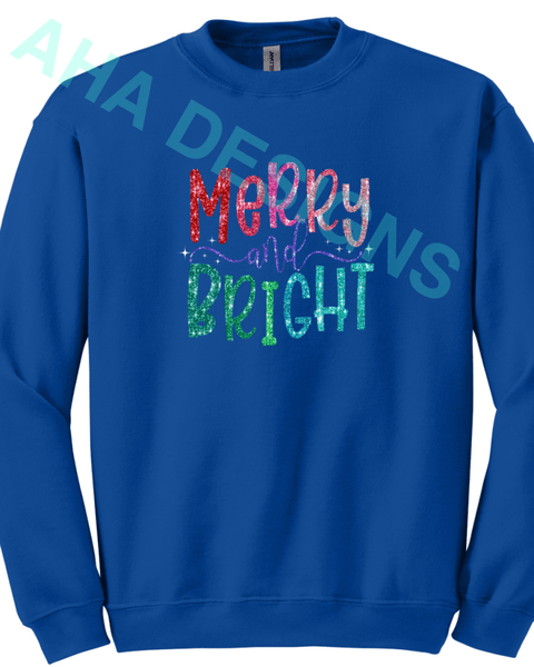 Monroe Primary Merry & Bright Crewneck Sweatshirt - Ordering Ends 11/25 Unisex Small / Royal Blue