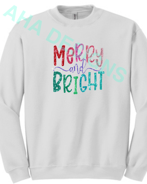 Monroe Primary Merry & Bright Crewneck Sweatshirt - Ordering Ends 11/25 Unisex Small / White