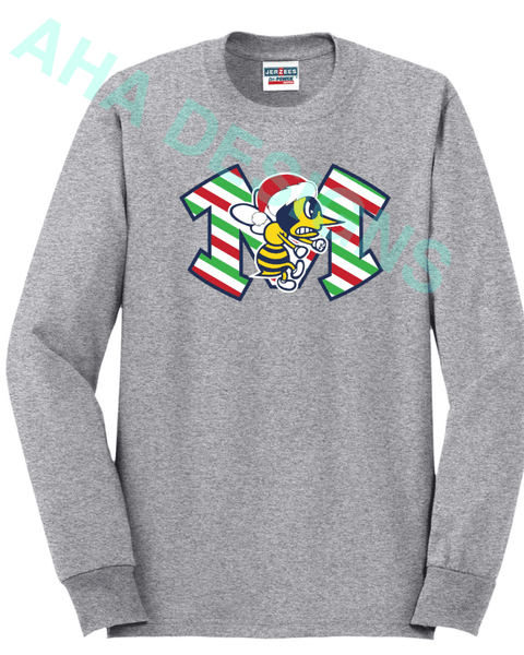 Monroe Primary Santa Logo Long Sleeve T-Shirt - Ordering Ends 11/25 Unisex Small / Gray