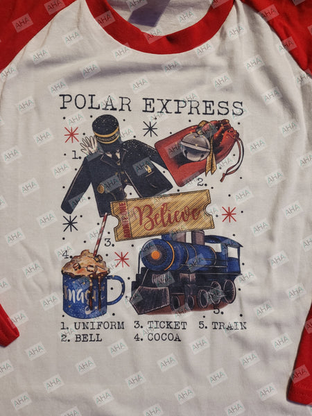 Polar Express 3/4 sleeve baseball tee