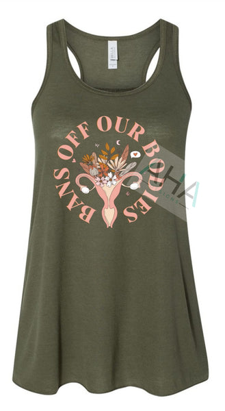Bans Off Our Bodies Flowy Racerbank Tank