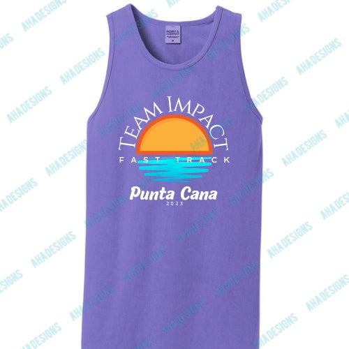 Punta Cana 2023 Team Impact Fast Track Port & Company® Beach Wash® Garment-Dyed Tank Top