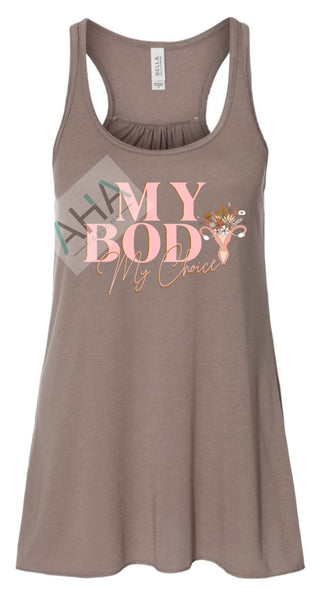 My Body My Choice Flowy Racerbank Tank