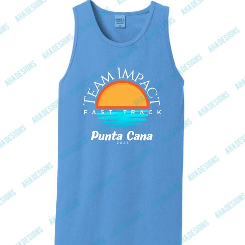 Punta Cana 2023 Team Impact Fast Track Port & Company® Beach Wash® Garment-Dyed Tank Top