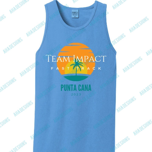 Punta Cana 2023 (Tree) Team Impact Fast Track Port & Company® Beach Wash® Garment-Dyed Tank Top