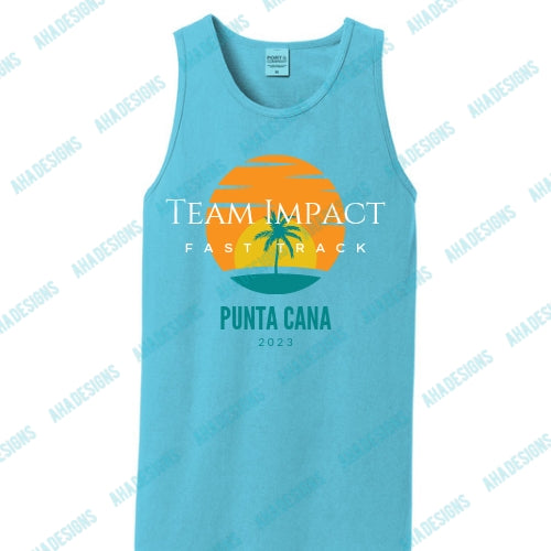 Punta Cana 2023 (Tree) Team Impact Fast Track Port & Company® Beach Wash® Garment-Dyed Tank Top