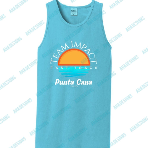 Punta Cana 2023 Team Impact Fast Track Port & Company® Beach Wash® Garment-Dyed Tank Top