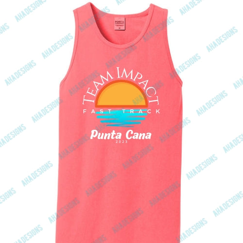 Punta Cana 2023 Team Impact Fast Track Port & Company® Beach Wash® Garment-Dyed Tank Top