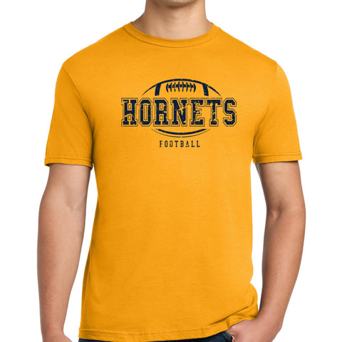 2025 Distressed Hornets Football Gold Tee