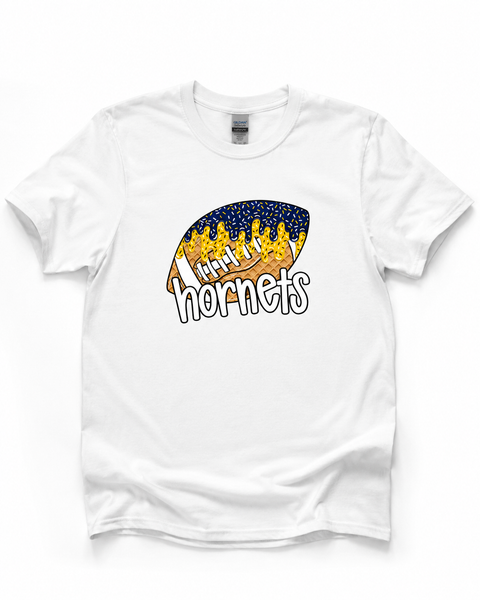 2026 Wee Hornet Football (Gray or White) Tee – Navy & Gold Hornets Drip