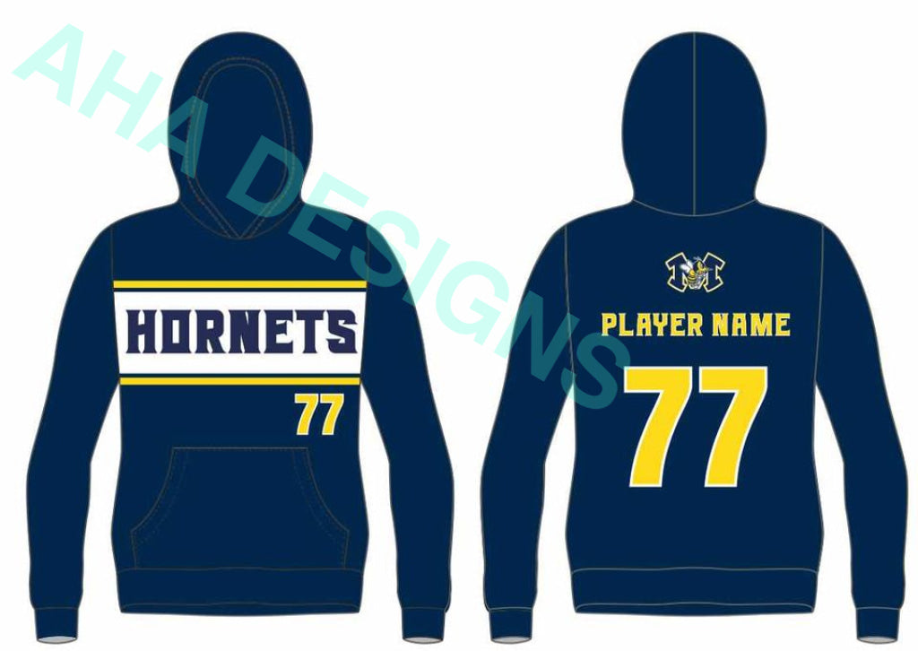 2024 Monroe Hornets Softball Navy/White Fully Sublimated Hoodie