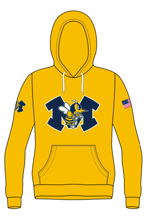 2024 Wee Hornet Yellow  HOODED TEE or SWEATSHIRT