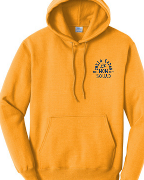 Distressed Cheerleader Mom Squad Gold or Navy Hoodie