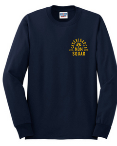 Distressed Cheerleader Mom Squad Gold or Navy Long Sleeve Tee