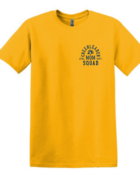 Distressed Cheerleader Mom Squad Gold or Navy Tee