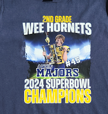 2nd Grade Wee Hornets Superbowl Champions with Picture Tee