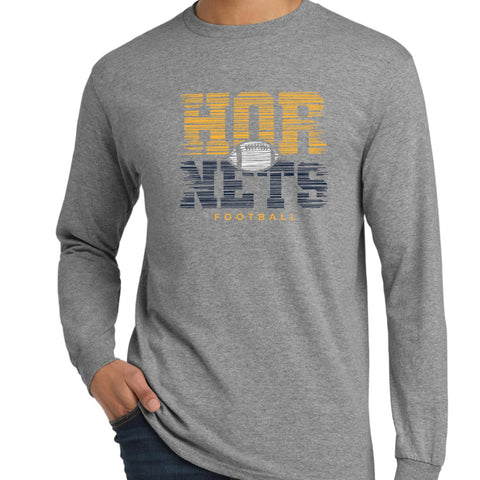 2025 Hornets Football Graphite Long Sleeve Tee