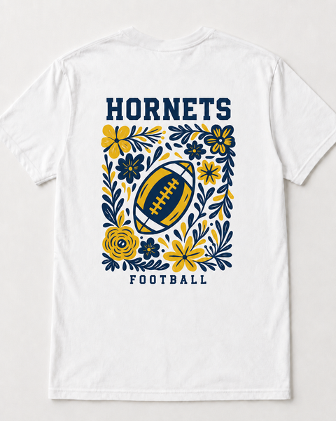 2026 Wee Hornet Football Tee – Floral Football Mama