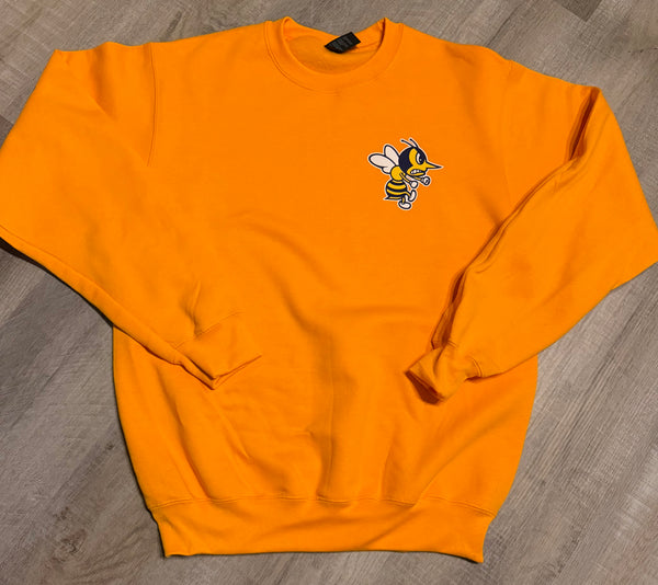 Gold Monroe Hornets Leopard Script Crewneck Sweatshirt