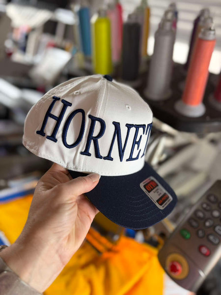 2026 Wee Hornet Football (Navy or Gold Thread) Snapback Hat – Puff Embroidered Hornets