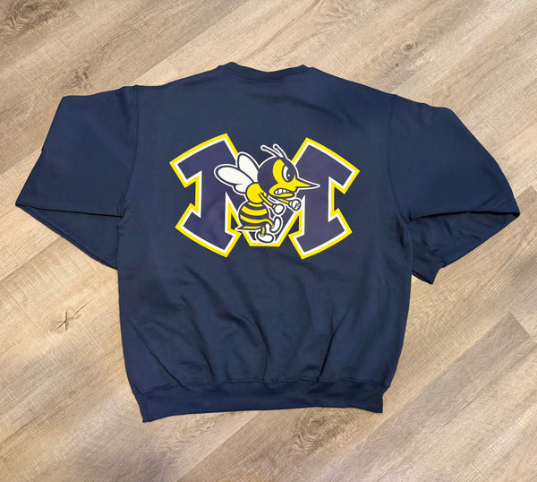Navy Monroe Logo Crewneck Sweatshirt