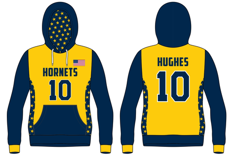 2024 Yellow Stars Honeycomb HOODED TEE OR SWEATSHIRT