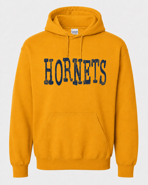 2026 Wee Hornet Football (Navy or Gold) Hoodie – Distressed Hornets