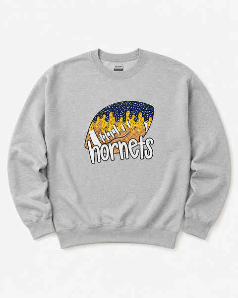 2026 Wee Hornet Football (Gray or White) Crewneck Sweatshirt – Navy & Gold Hornets Drip