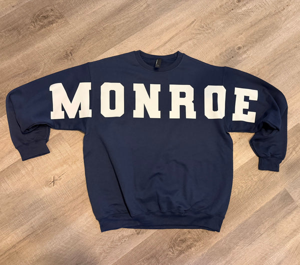 Navy Monroe Logo Crewneck Sweatshirt