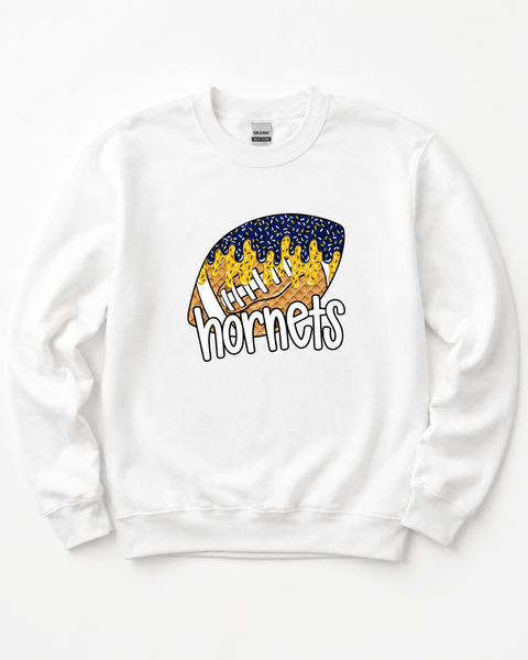 2026 Wee Hornet Football (Gray or White) Crewneck Sweatshirt – Navy & Gold Hornets Drip