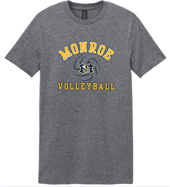 Monroe Volleyball One Team, One Goal Charcoal Gray Tee