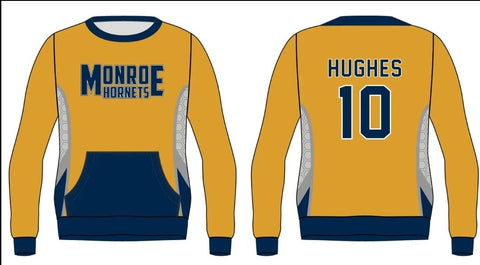 2025 Monroe Softball Crewneck With Pocket Yellow/Navy