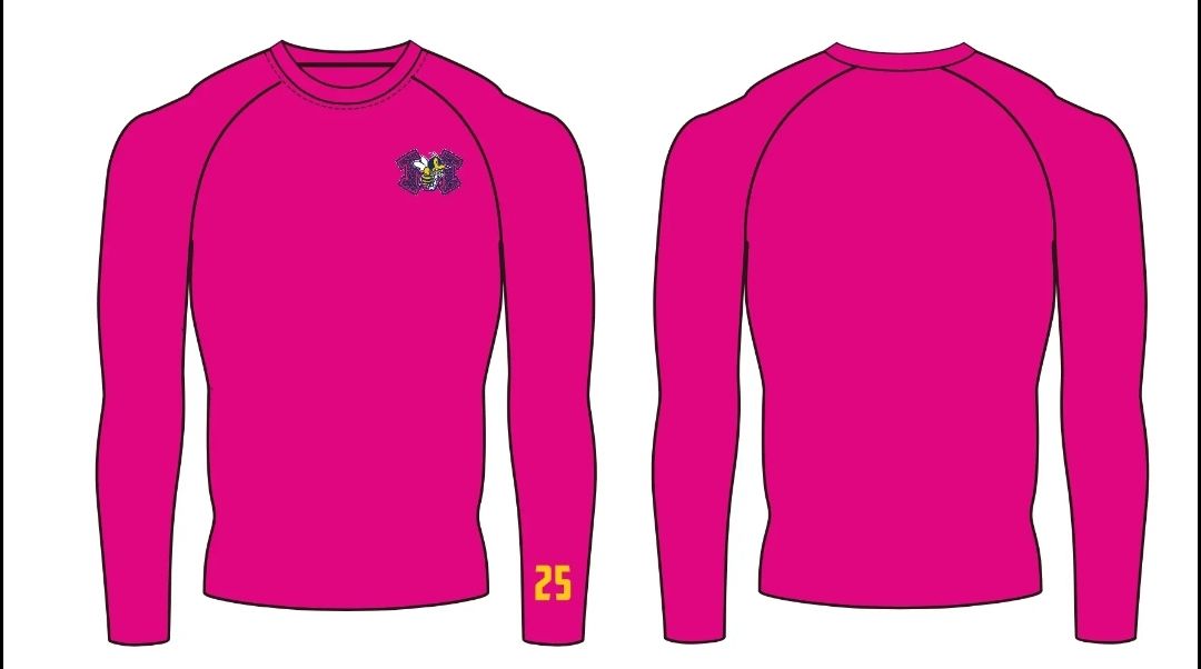 2025 Monroe Baseball Pink Long Sleeve Compression Tee