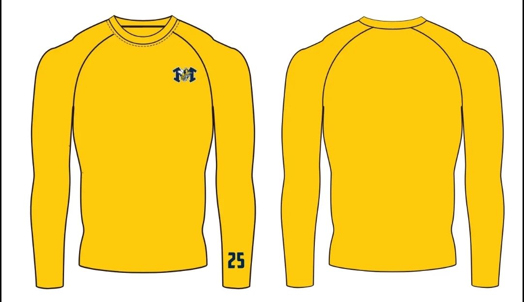 2025 Monroe Baseball Gold Long Sleeve Compression Tee