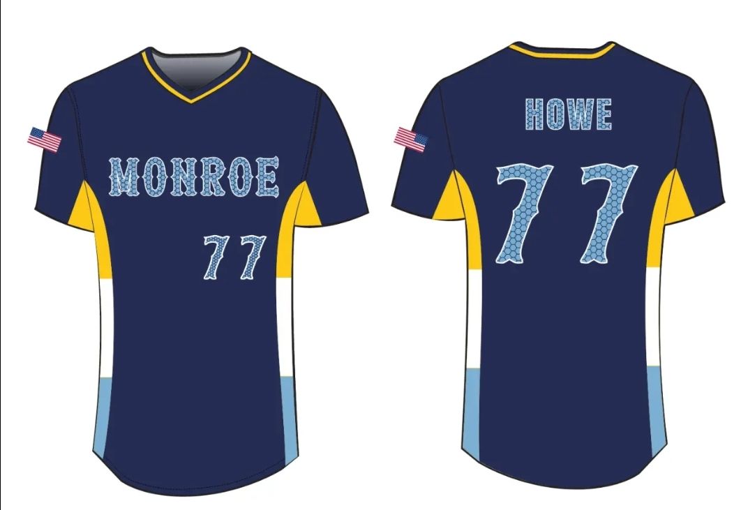 2025 Monroe Replica Baseball Jersey Navy/Columbia