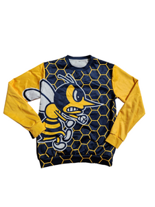 2024 Monroe Hornets Large Honeycomb Fully Sublimated Crewneck Sweatshirt