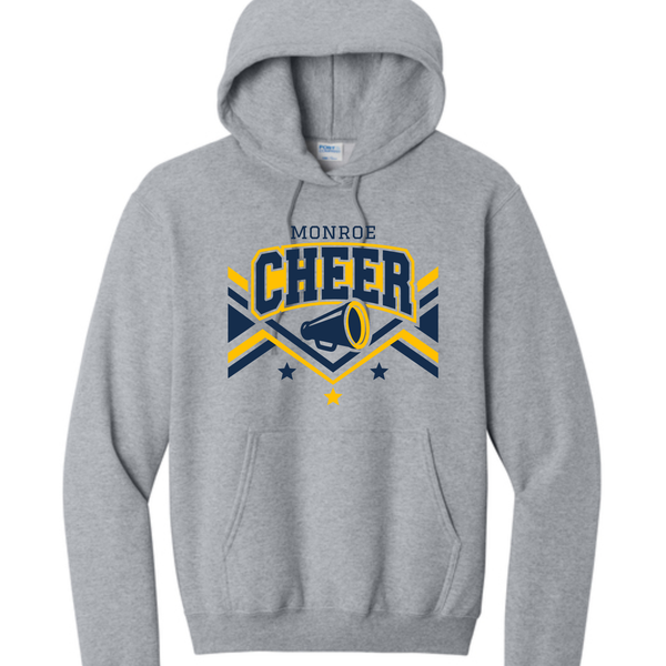 2026 Monroe Cheer Crewneck Gray Hoodie