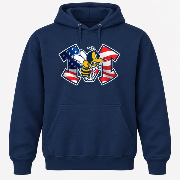 American Flag Hornet fundraiser hoodie in Navy