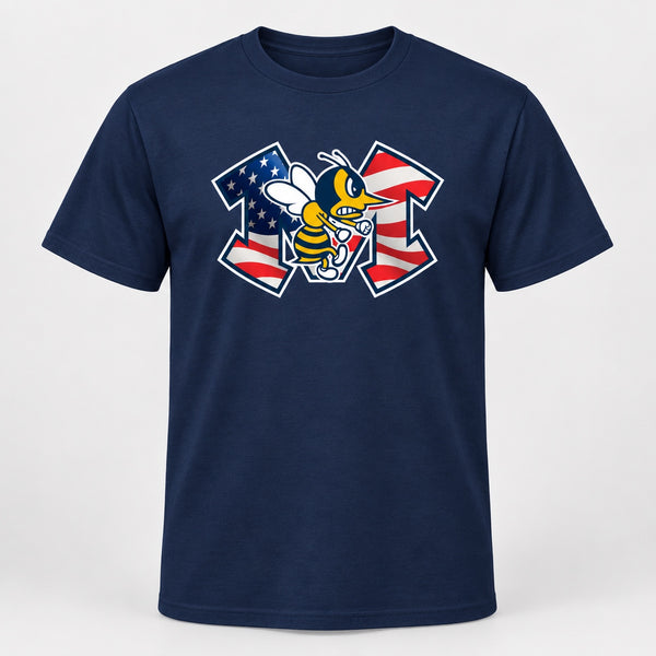 American Flag Hornet fundraiser T-shirt in Navy