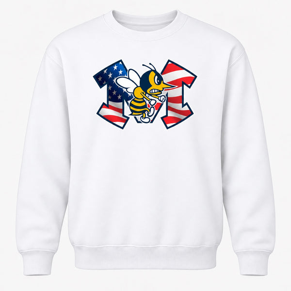 American Flag Hornet fundraiser crewneck sweatshirt in White