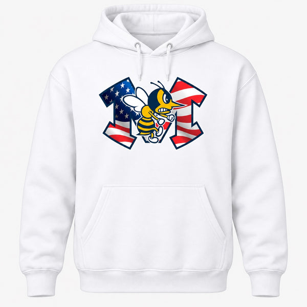 American Flag Hornet fundraiser hoodie in White