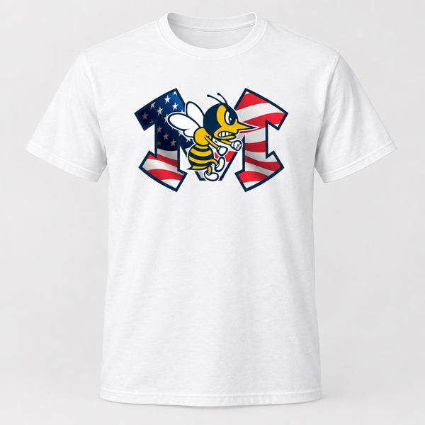 American Flag Hornet fundraiser T-shirt in White