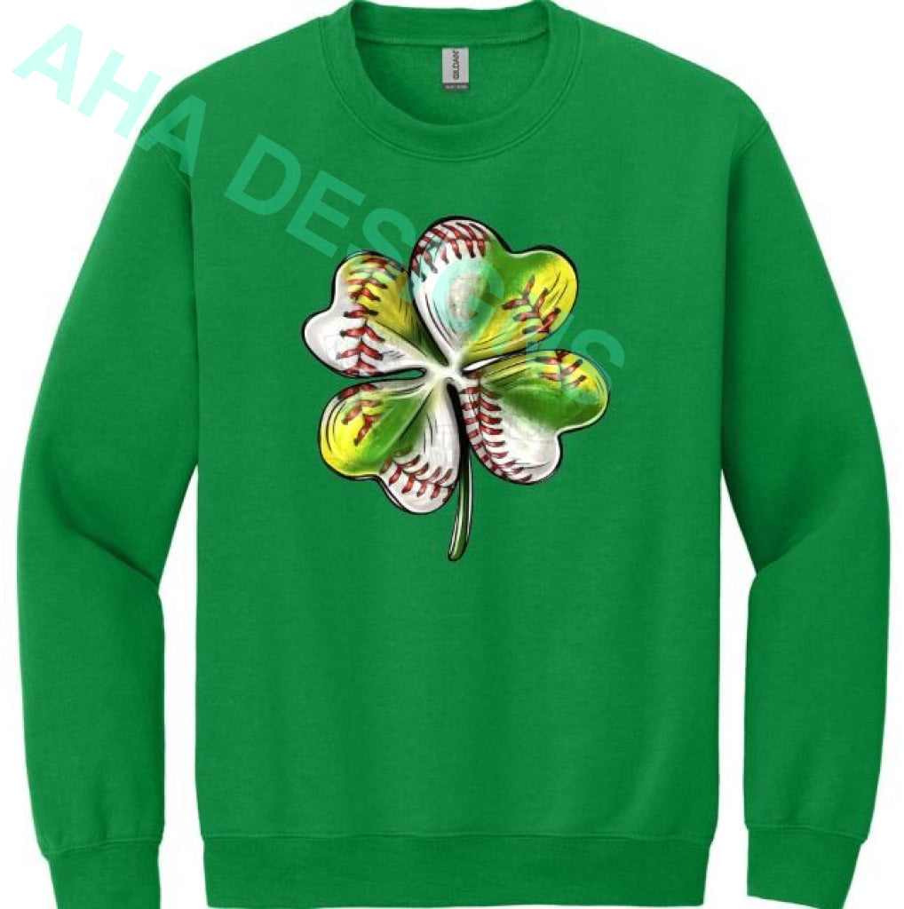 Baseball & Softball Shamrock Crewneck Sweatshirt