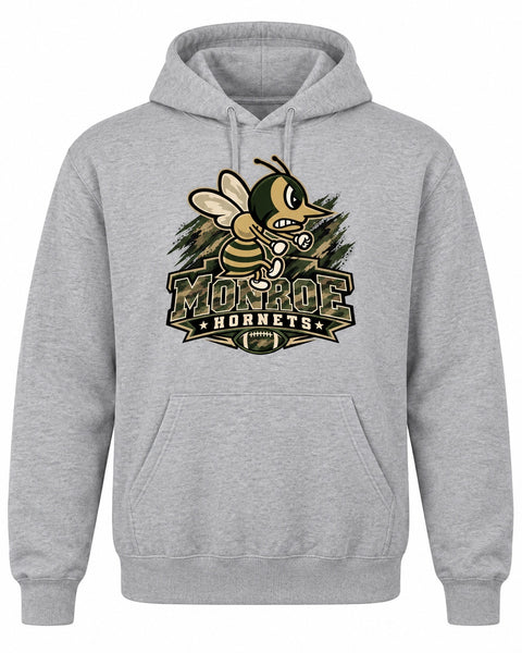 Monroe Hornets Camo Night Sport Gray Hoodie