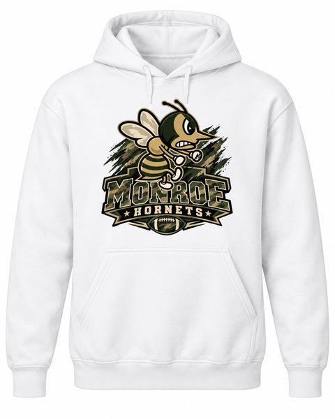 Monroe Hornets Camo Night White Hoodie