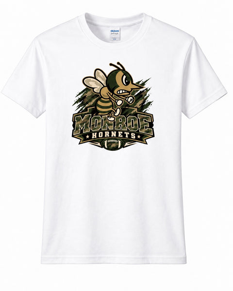 Monroe Hornets Camo Night White T-Shirt