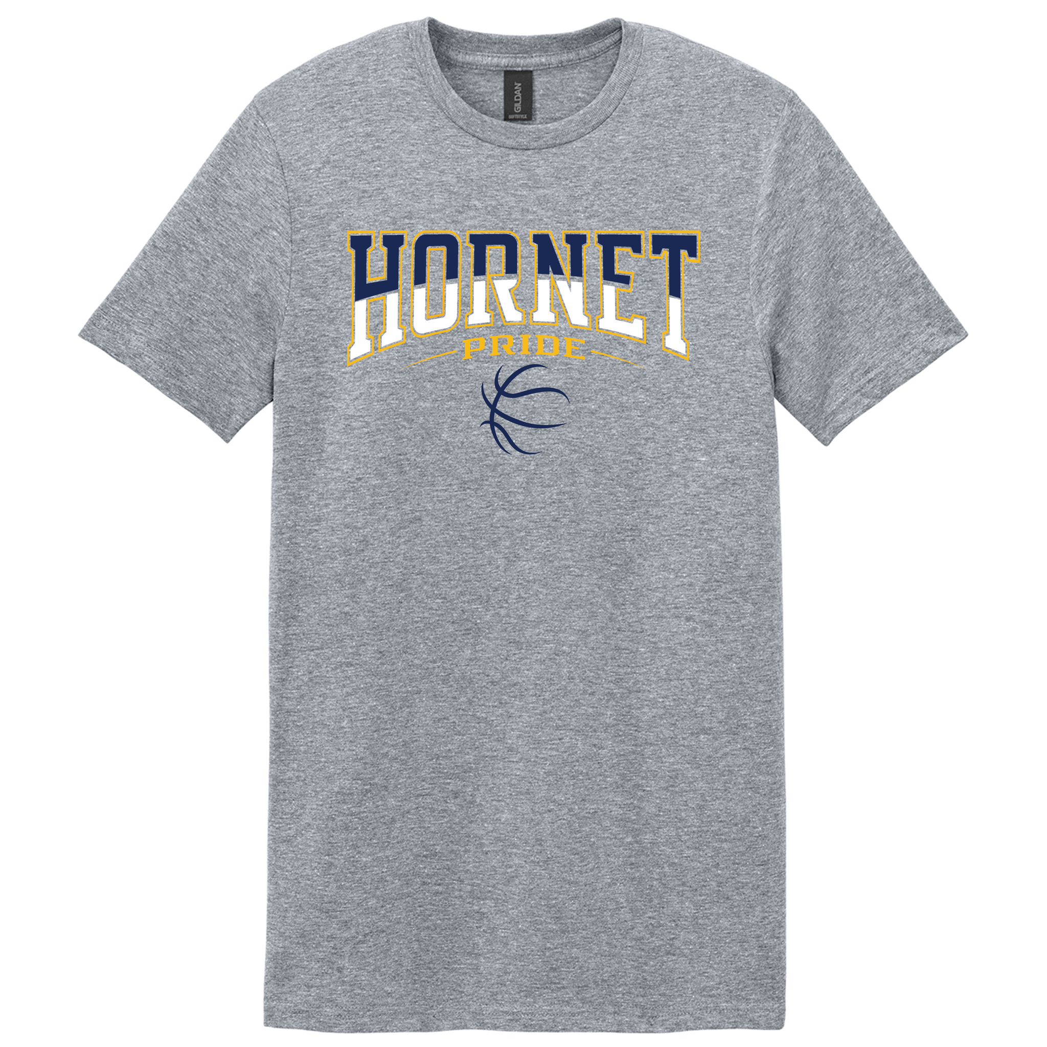 Hornet Pride with Basketball Gray Tee