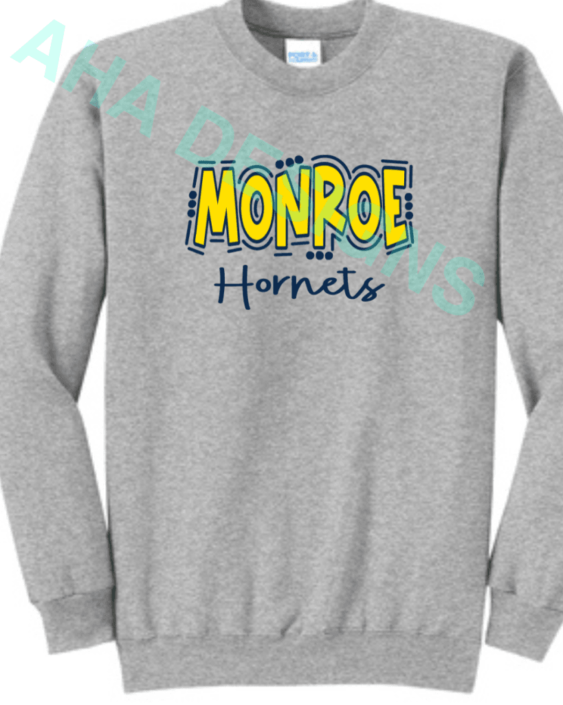Monroe Hornets Doodle Crewneck Sweatshirt - Ordering Ends 11/25